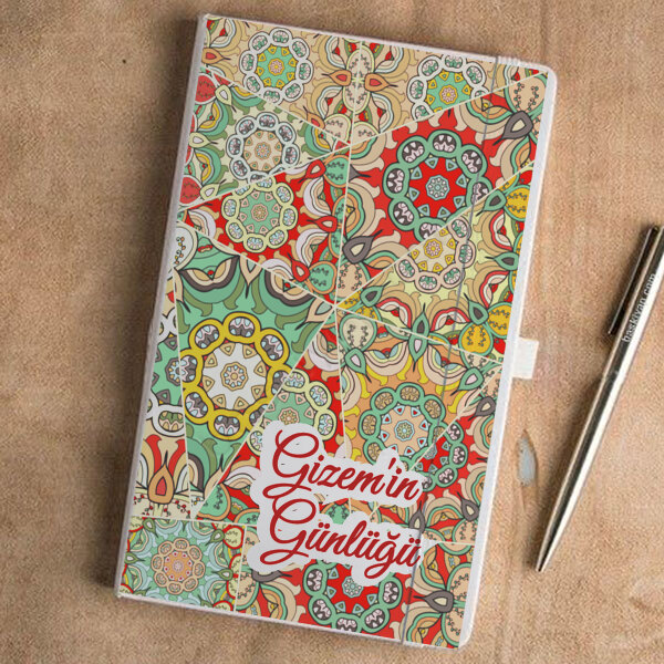 Karma Desen Beyaz Ajanda – Tarihsiz Beyaz Ajanda / Defter 13X21Cm tasarımı