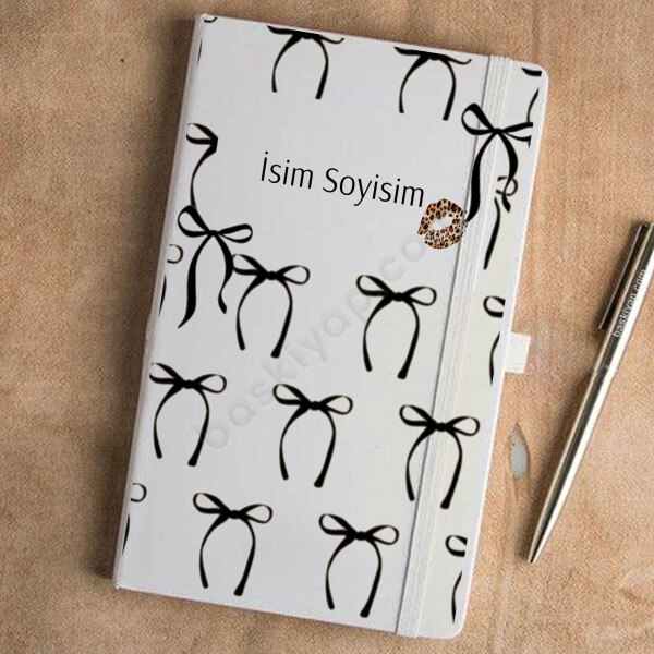 Kişiye Özel Baskılı Beyaz Ajanda – Tarihsiz Beyaz Ajanda / Defter 13X21Cm tasarımı