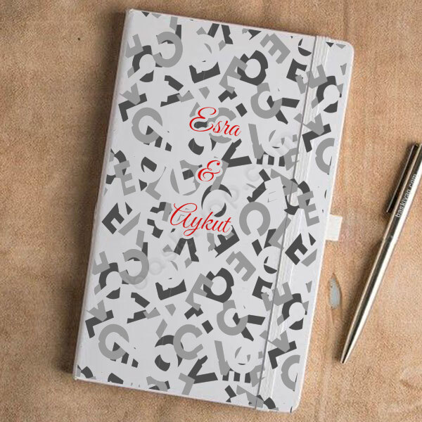 Love Tipografi Beyaz Ajanda – Tarihsiz Beyaz Ajanda / Defter 13X21Cm tasarımı