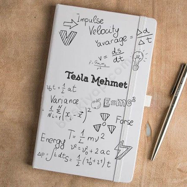 Matematik Öğretmeni Ajanda Defter – Tarihsiz Beyaz Ajanda / Defter 13X21Cm tasarımı