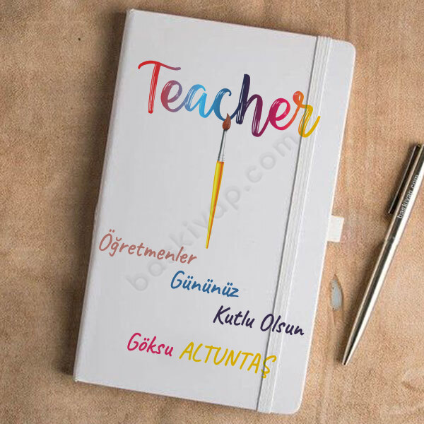 Resim Öğretmenine Özel Beyaz Ajanda – Tarihsiz Beyaz Ajanda / Defter 13X21Cm tasarımı