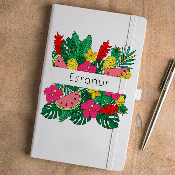 Yaz Meyveleri Tasarımlı Beyaz Ajanda – Tarihsiz Beyaz Ajanda / Defter 13X21Cm tasarımı