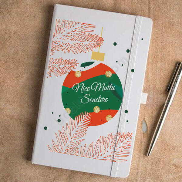 Yılbaşına Özel Tarihsiz Beyaz Ajanda – Tarihsiz Beyaz Ajanda / Defter 13X21Cm tasarımı