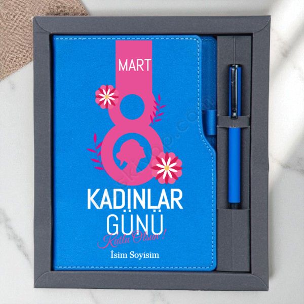 Kadınlar Gününe Özel Roller Kalem Ve Termo Deri Defter online tasarla