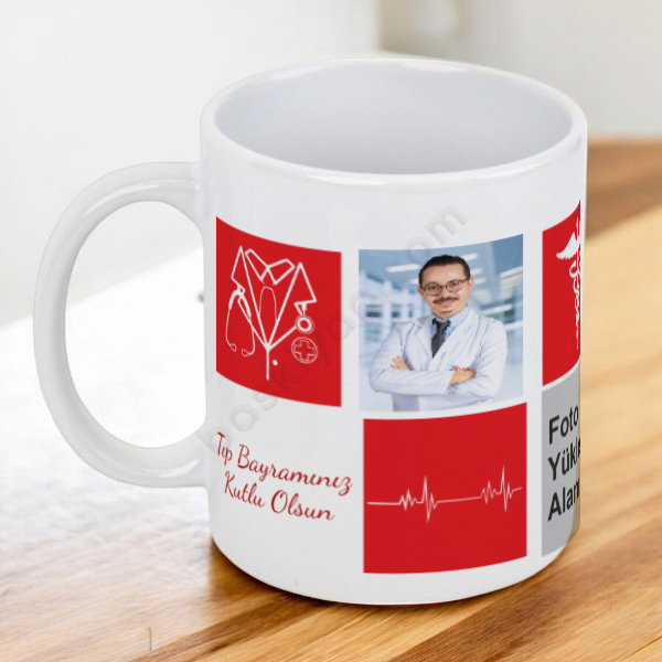 14 Mart Tıp Bayramına Özel Fotoğraflı Kupa online tasarla