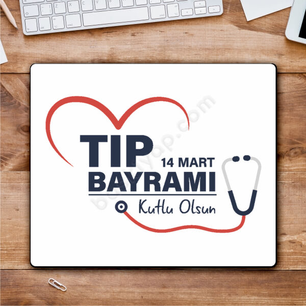 14 Mart Tıp Bayramı Mouse Pad online tasarla
