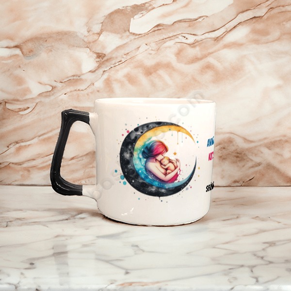 Anneler Günü Tasarımlı Siyah Saplı Seramik Kahve Fincanı online tasarla