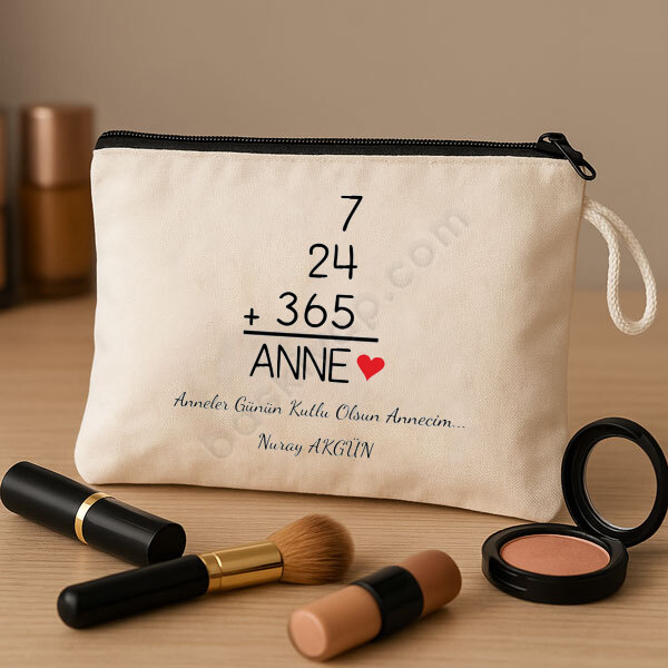 7/24 Tasarımlı Anneler Günü Makyaj Çantası online tasarla