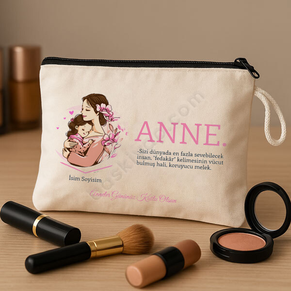 Anneler Günü Kişiye Özel Baskılı Makyaj Çantası online tasarla