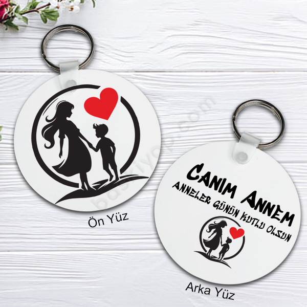 Anneler Gününe Özel Yuvarlak Anahtarlık-2 online tasarla
