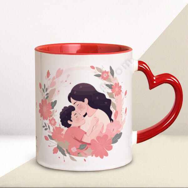 Anneler Gününe Özel Kalpli Kupa online tasarla