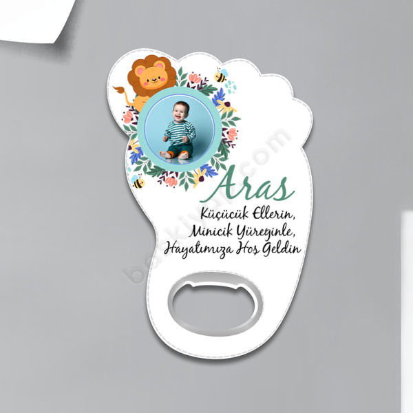 Hoş Geldin Tasarımlı Kişiye Özel Ayak Magnet Açacak online tasarla