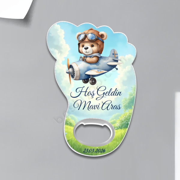 Hoş Geldin Tasarımlı Kişiye Özel Ayak Magnet Açacak-2 online tasarla