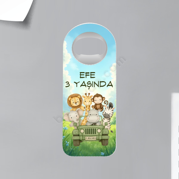 Sevimli Hayvanlar Tasarımlı Kişiye Özel Dik Magnet Açacak online tasarla