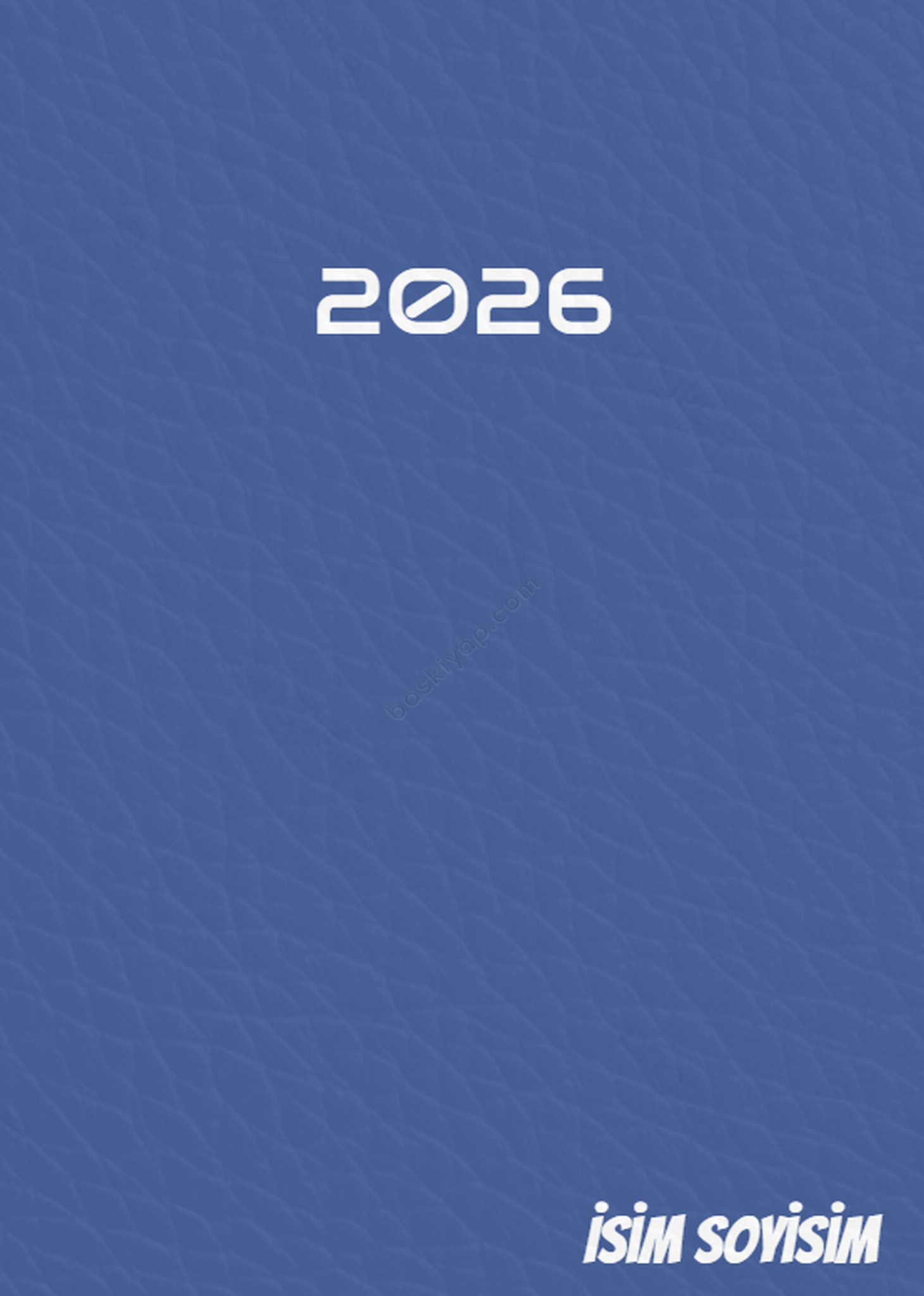 17X24 Tarihli Kişiye Özel Lacivert  Ajanda 2026 online tasarla