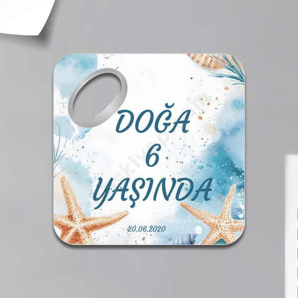 Yaş Günü Hediyelik- Kare Bardak Altlığı Magnet online tasarla