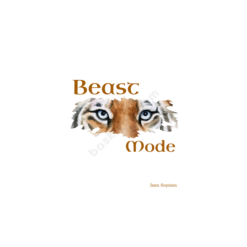 Beast Mode - Kaplan Tasarımlı Beyaz Kişiye Özel Tişört