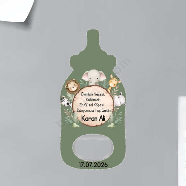 Hoş Geldin Temalı Kişiye Özel Biberon Magnet Açacak