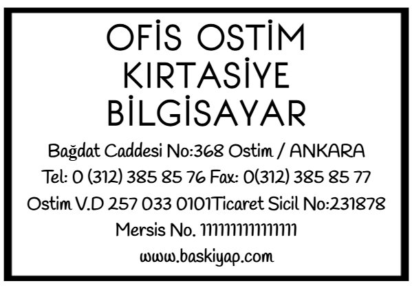 Firma Bilgisi Kaşesi online tasarla