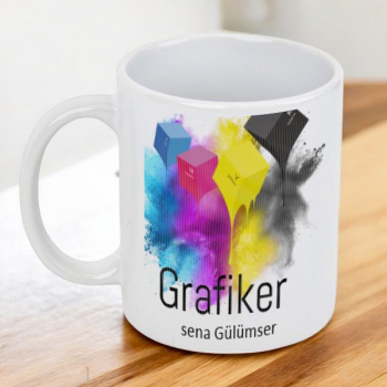 Cmyk Renk Temalı Grafiker Kupa Bardak 2 online tasarla