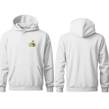 Avokado Tasarımlı Kapşonlu Beyaz Sweatshirt online tasarla