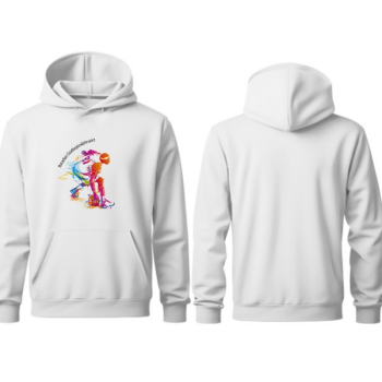 Kişiye Özel Basketbolcu Tasarımlı Kapşonlu Beyaz Sweatshirt online tasarla
