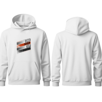 Kişiye Özel One Step Up Tasarımlı Kapşonlu Beyaz Sweatshirt online tasarla