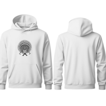 Kızılderili Temalı Kapşonlu Beyaz Sweatshirt online tasarla