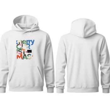 Merry Christmas Tasarımlı Kapşonlu Beyaz Sweatshirt online tasarla