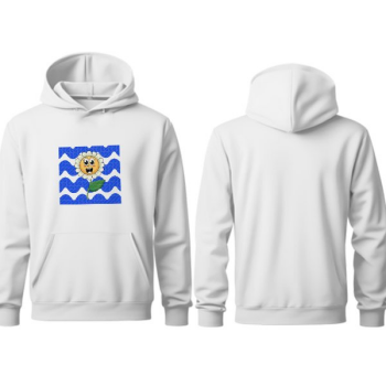 Papatya Tasarımlı Kapşonlu Beyaz Sweatshirt online tasarla
