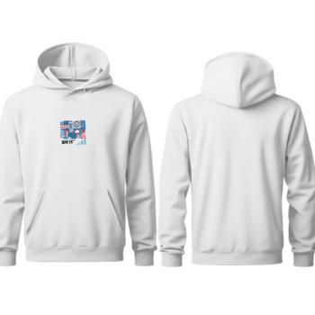 "Winter 2025" Yazılı Kış Temalı Kapşonlu Beyaz Sweatshirt online tasarla