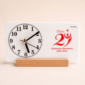 29 Ekim Cumhuriyet Bayramı Beyaz Masa Üstü Saati