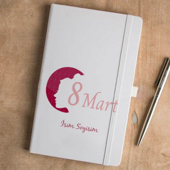 8 Mart Tasarım 2 Beyaz Ajanda online tasarla