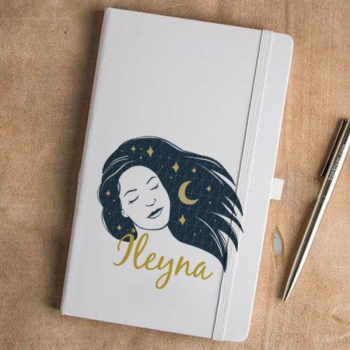 Ay Yıldız İllüstrasyon Kız Tasarım Defter Ajanda