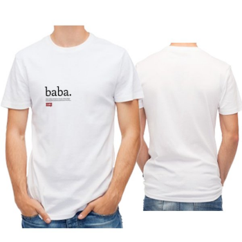 Baba Lügat Tasarımlı Beyaz Erkek Tişört online tasarla