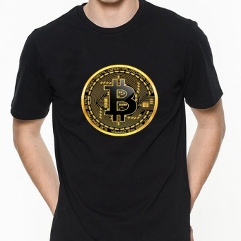 Bitcoin Tasarım Siyah Erkek Tişört online tasarla