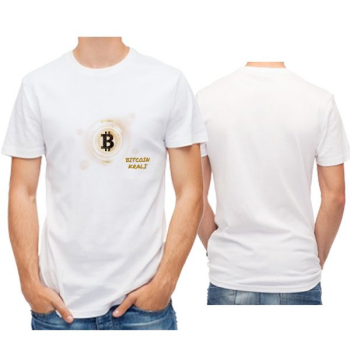 Bitcoin Tasarımlı Beyaz Erkek Tişört online tasarla