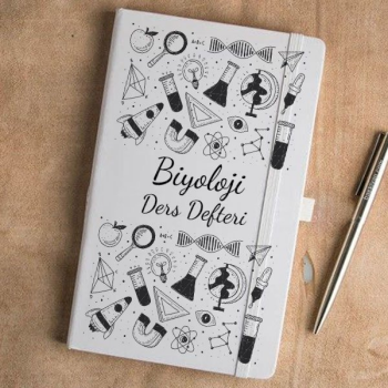 Biyoloji Ders Defteri Tasarım Beyaz Ajanda online tasarla