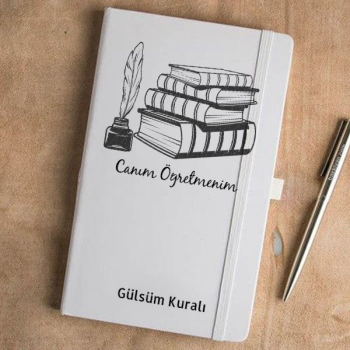 Canım Öğretmenim Tasarımlı Beyaz Defter Ajanda online tasarla