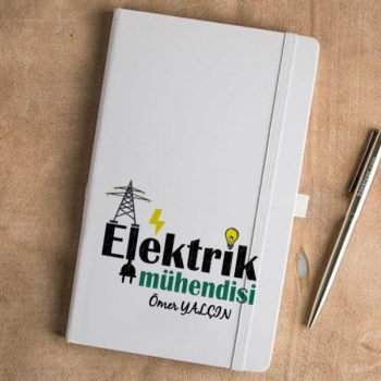 Elektrik Mühendisi Tasarımlı Beyaz Defter Ajanda