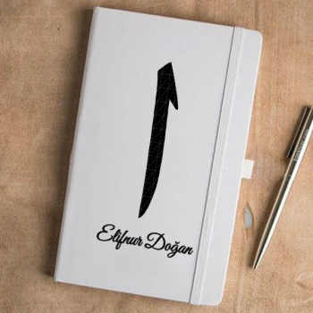 Elif Tasarımlı Beyaz Defter Ajanda