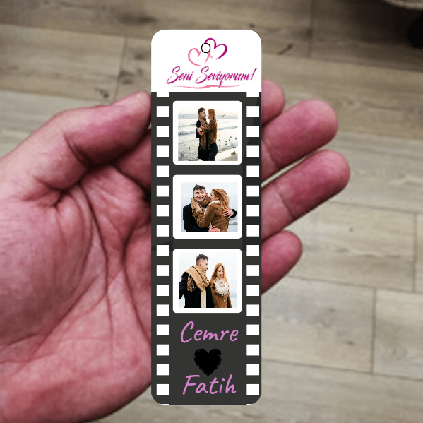 Film Şeridi Sevgililer Günü Kitap Ayracı online tasarla