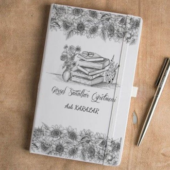 Görsel Sanatlar Öğretmeni Hediye Beyaz Defter Ajanda online tasarla