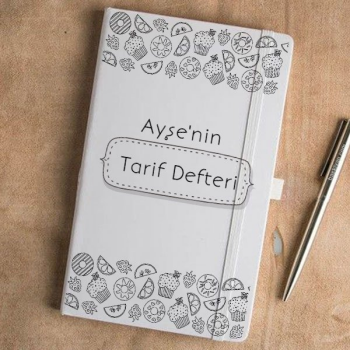 İsme Özel Tarif Defteri Tarihsiz Beyaz Ajanda
