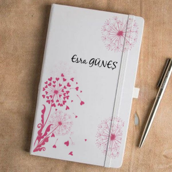 Karahindiba Tsarım Beyaz Ajanda – Tarihsiz Beyaz Ajanda / Defter 13X21Cm tasarımı