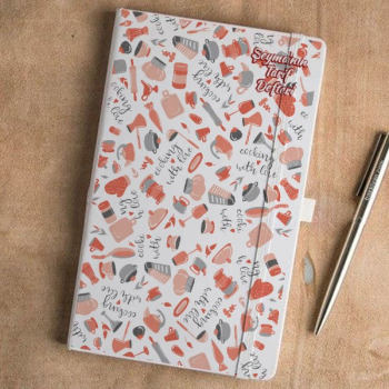 Mutfak Desenleri Tarif Defteri Tarihsiz Beyaz Ajanda / Defter