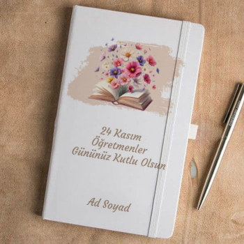 Öğretmenler Günü Tarihsiz Beyaz Ajanda Tasarımı online tasarla