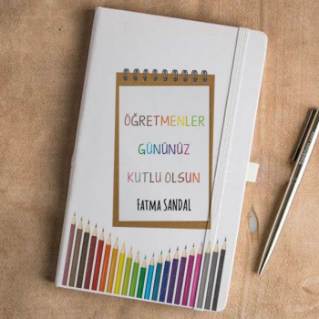 Öğretmenler Günü Tasarımlı Beyaz Ajanda