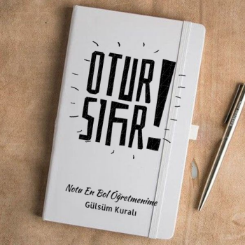 Otur Sıfır Tasarımlı Beyaz Defter Ajanda online tasarla