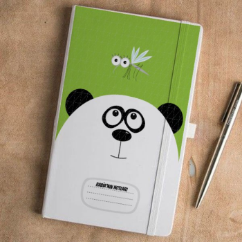 Panda Tasarımlı Beyaz Ajanda